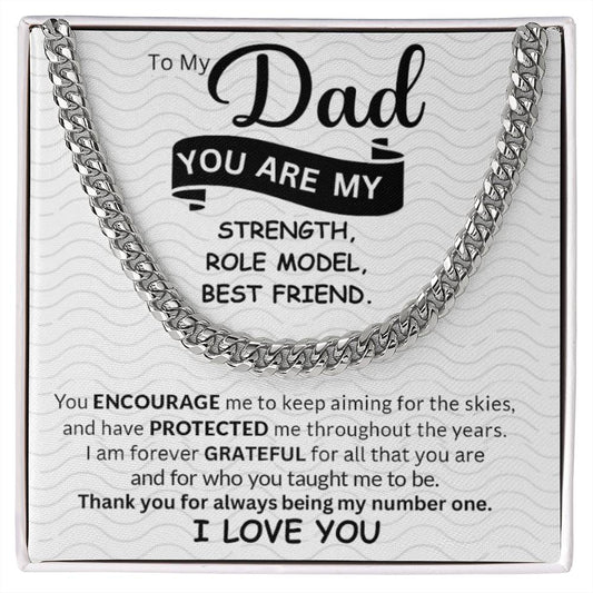 To My Dad | I love You - Cuban Link Chain