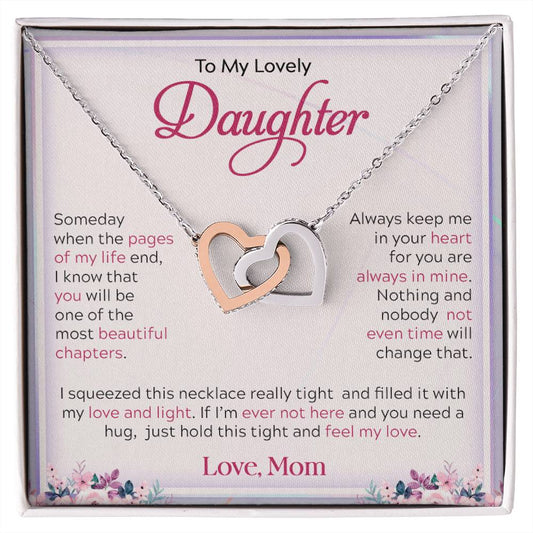 To My Lovely Daughter | Always Keep Me In Your Heart - Interlocking Hearts necklace